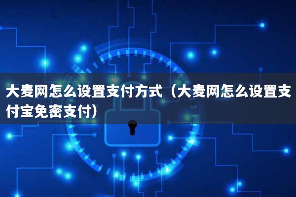 大麦网怎么设置支付方式(大麦网怎么设置支付宝免密支付)