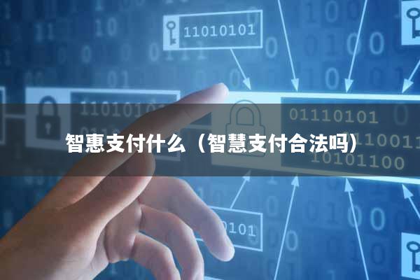 智惠支付什么(智慧支付合法吗)