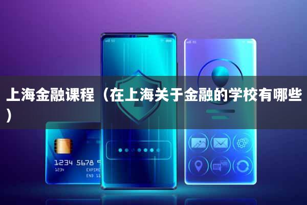 上海金融课程(在上海关于金融的学校有哪些)